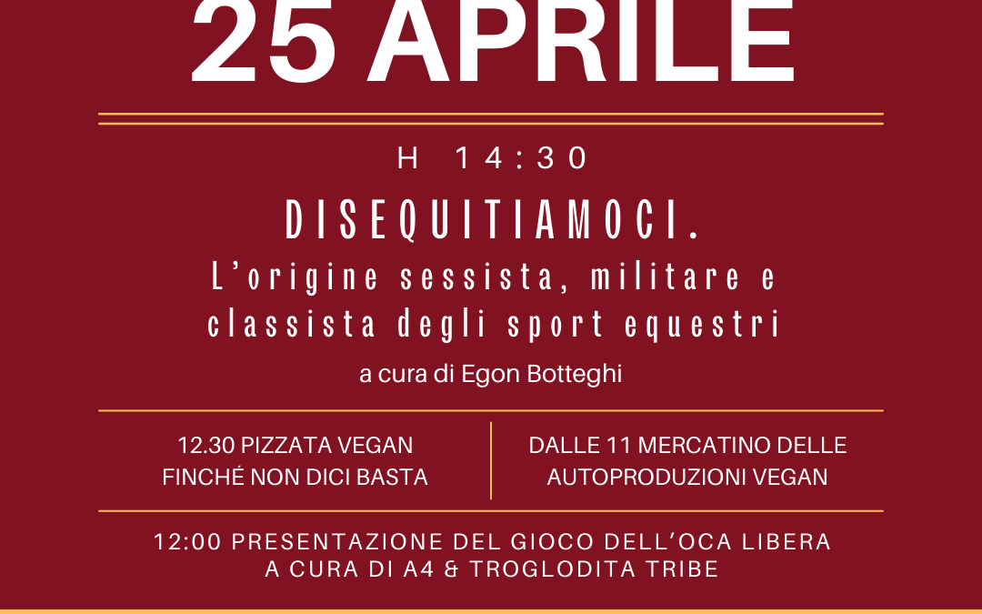 25 aprile: Disequitiamoci con Egon Botteghi ad Ippoasi